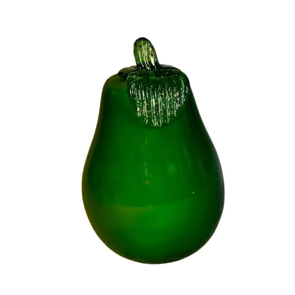 Vintage Murano Sommerso Handblown Art Glass Paperweight Pear 🍐 Fruit
